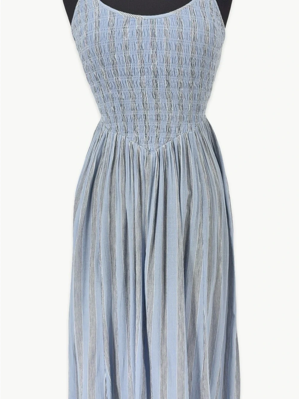 Aerie At The Barre Midi Dress Size Small Monaco Blue Striped Gauze NWT - Picture 8 of 12